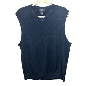 Dockers Men’s XL Cable Knit V Neck Sweater Vest Pullover Classic Dark Blue Golf